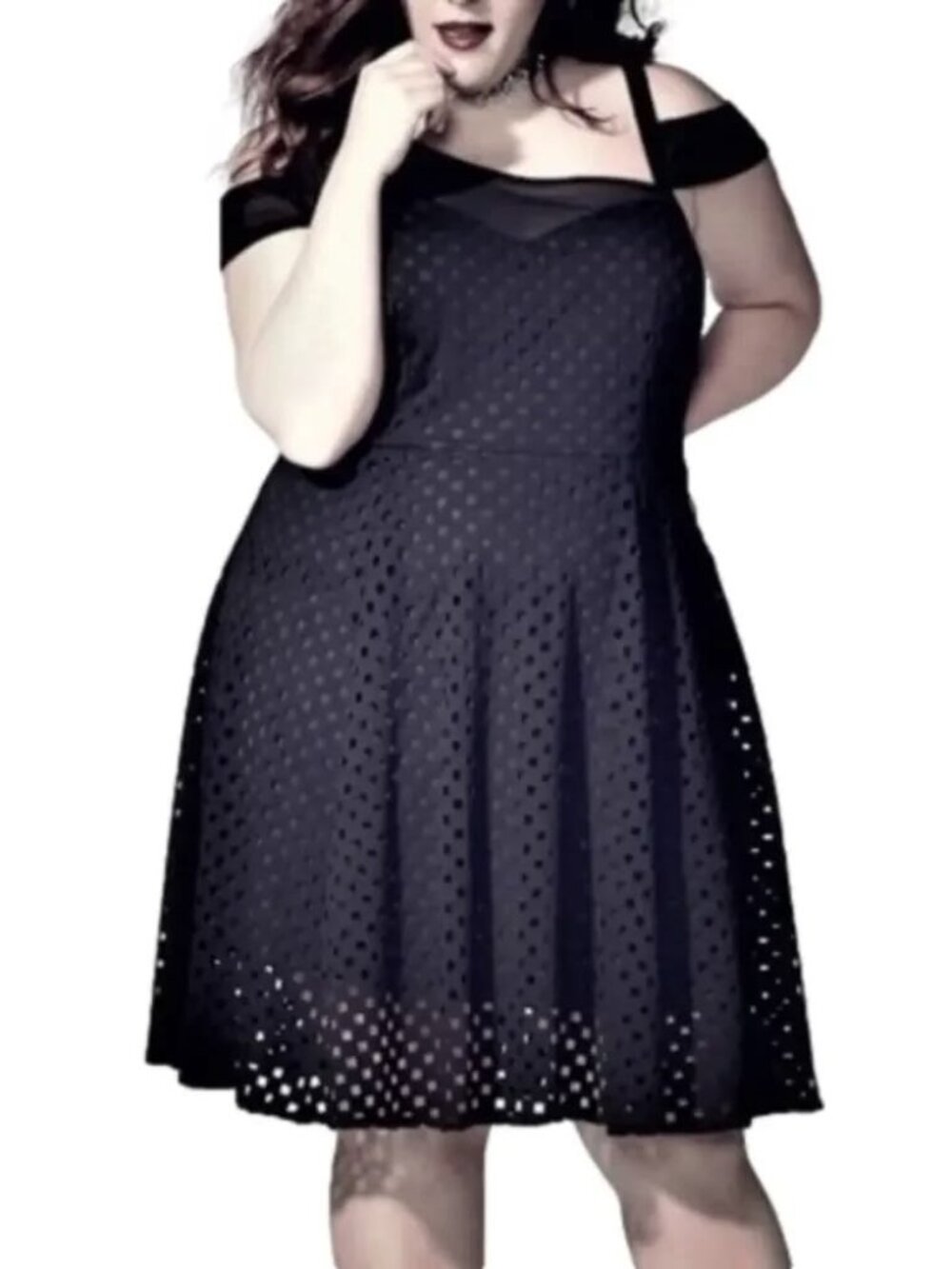 Tess Holliday mblm Goth Punk Glam Cutwork Dress Torrid Hot Topic 1X